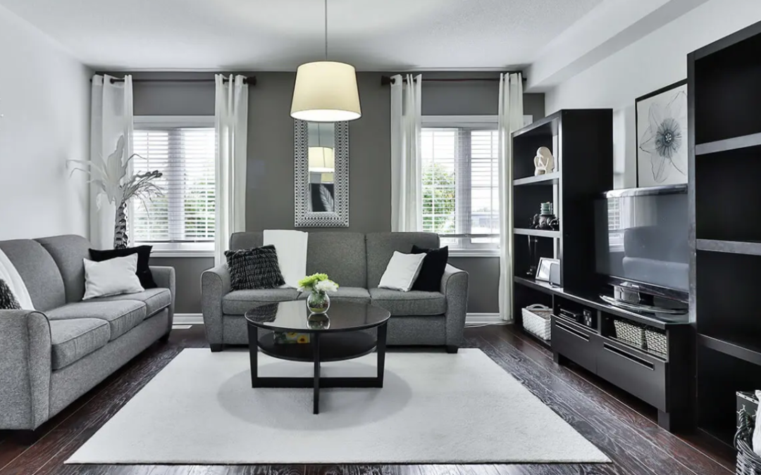 Black gray living room