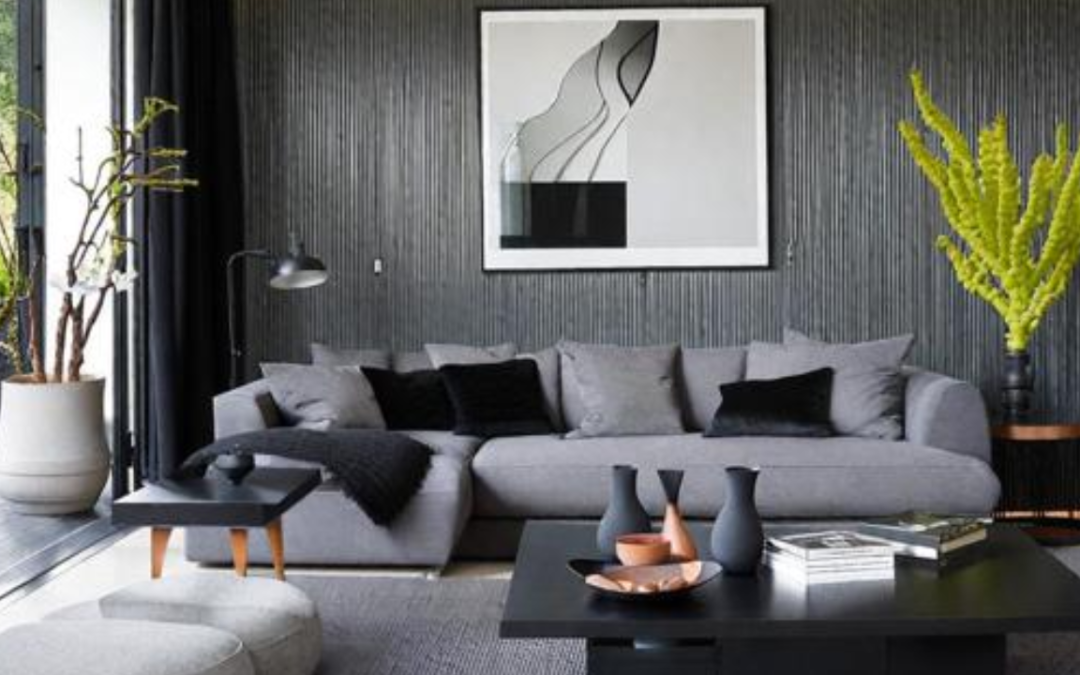 black gray living room